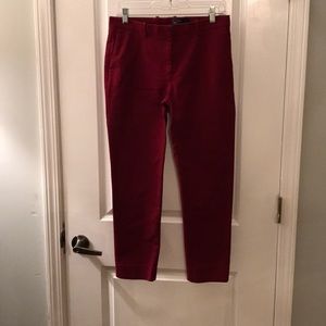 Burgundy GAP slim crop pants